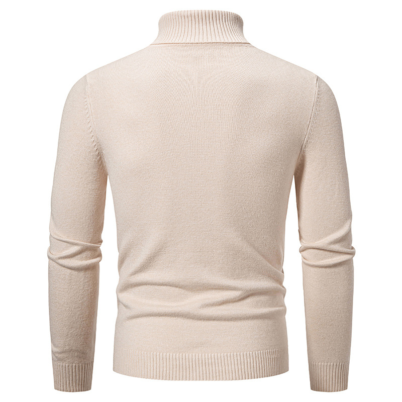 Men's Clothing Semi-Turtleneck Zip-Up Knit Sweater Long Sleeve Casual Pullover For Spring & Autumn | Breathable & Comfortable | Slim Fit_voghion.com