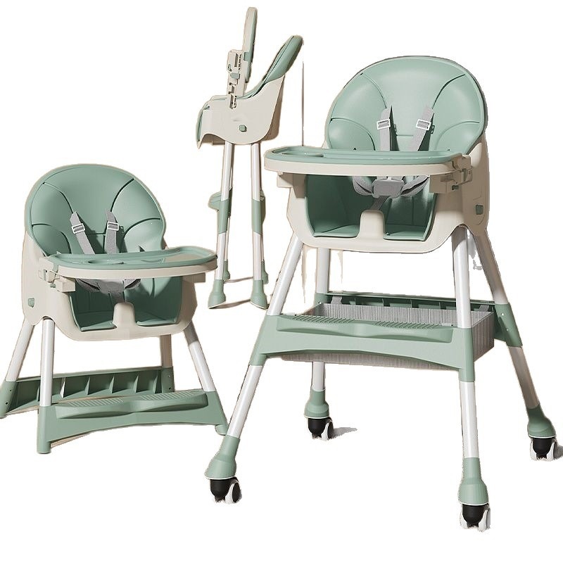 Silla de comedor para niños con bandeja de comedor ajustable, bebé aprende a sentarse, silla plegable para bebés y niños pequeños ensancha la base, bebé silla de comedor sin image 5