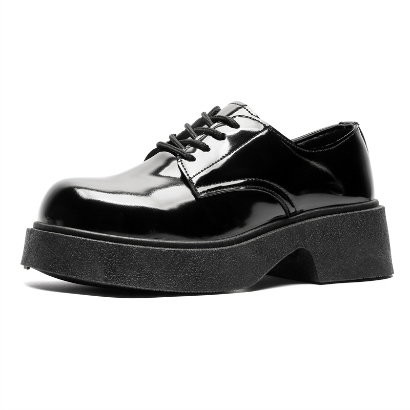 Zapatos de cuero de hombre, tendencia de moda de alto valor japonés, zapatos de derby de caída británica, zapatos casuales para hombres.