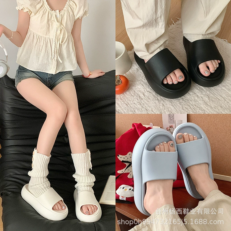 Отдых на свежем воздухе увеличивает мягкое и толстое дно, сплошные тапочки, женские летние пляжные антискользящие холодные тапочки