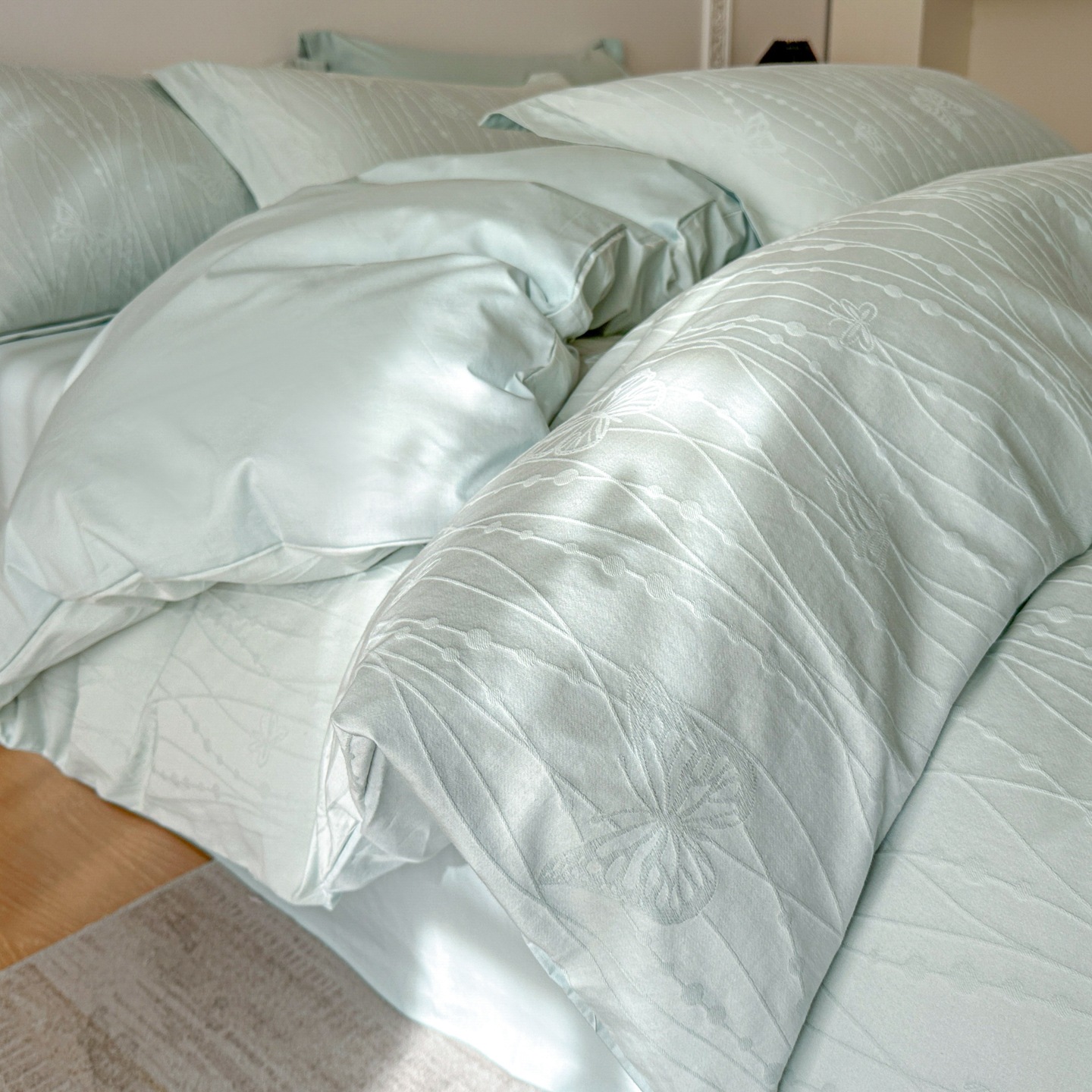 High-end A-class All-cotton Four-piece Set, Pure Cotton, Simple And Light Luxury, Satin Jacquard Duvet Cover, Bed Sheet,_voghion.com