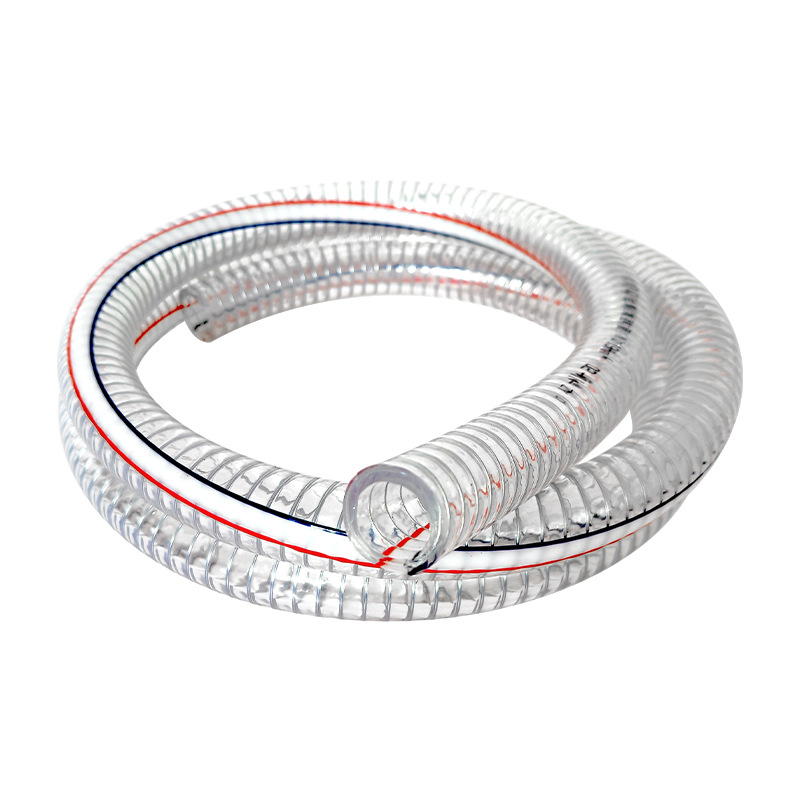 加厚耐高温真空吸料钢丝管工业输送塑料胶管水泵抽水pvc钢丝软管