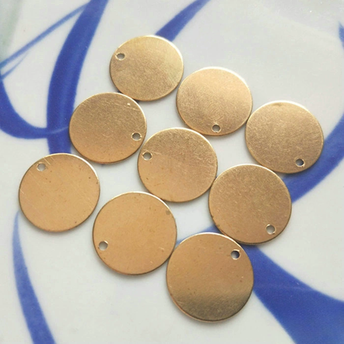 Тонкий латунный диск с одним отверстием, толщиной 6-30 мм, для самостоятельного изготовления украшений, основной цвет, заготовка для подвесок, металлический материал для ювелирных аксессуаров.