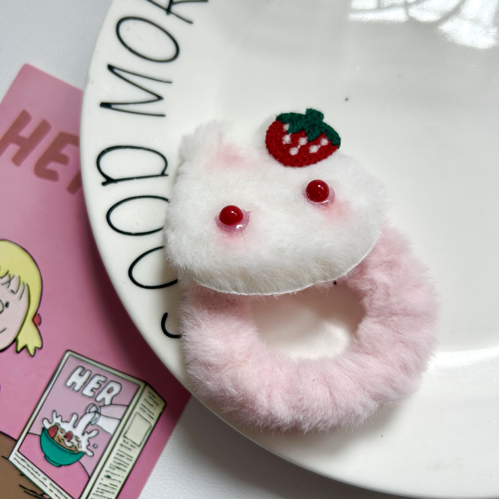 Otoño y invierno nuevo peludo conejo clip de cabello cuerda de cabello adorable clip de dibujos animados para niños regalo de clase adornamiento para el cabello