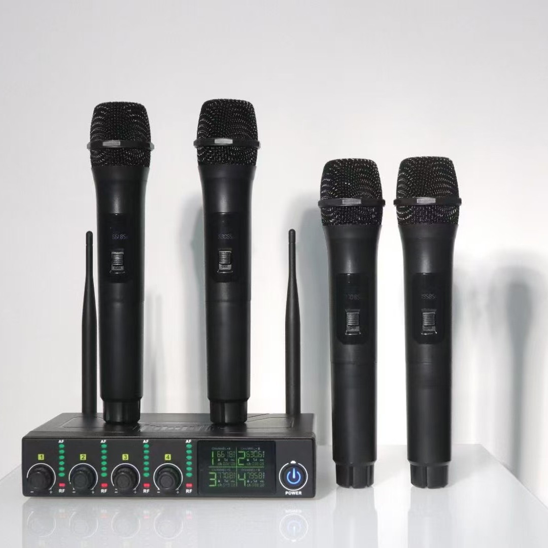 Nuevo micrófono inalámbrico de comercio exterior transfronterizo, un arrastrador y cuatro KTV, escenario especial para conferencias, micrófono de karaoke doméstico
