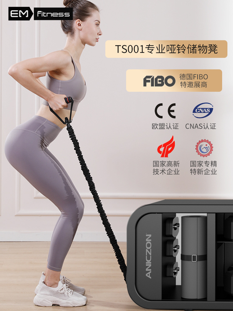 Banco de almacenamiento de mancuernas multifuncional Tezeva, silla de fitness, cuerda de resistencia comercial, equipo de entrenamiento de core fitness dos en uno