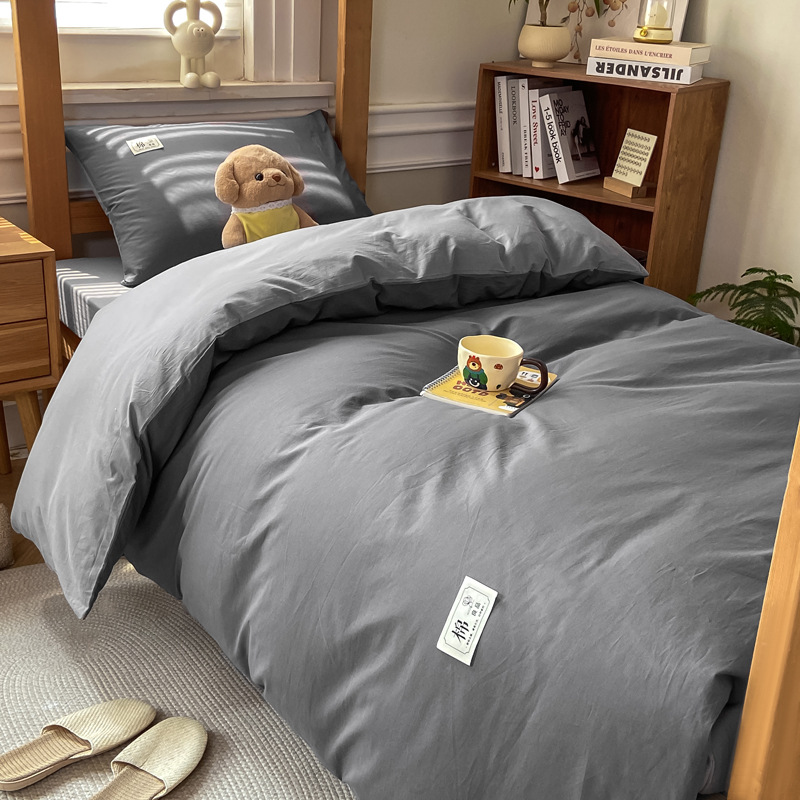 2025 nueva cama de dormitorio de algodón de tres piezas, cama de dormitorio de algodón para estudiantes, funda de edredón individual, funda de cama, funda de edredón