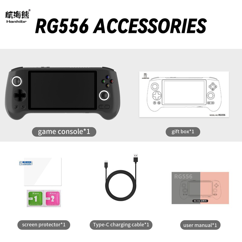 Android 13 Handheld Retro Rg556 Ps2 Supports Genshin Impact and Other Touch Screen Handheld Game Consoles Psp Wholesale