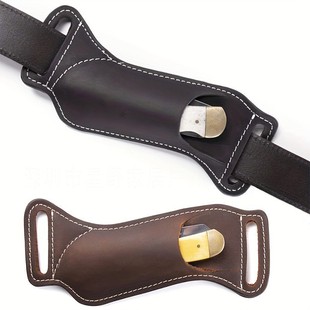 Edc Folding Knife Holster Leather Case Storage Pocket Knife Holster Outdoor Knife Sheath Knife Shell Waist-Mounted Folding Pocket Knife Holster