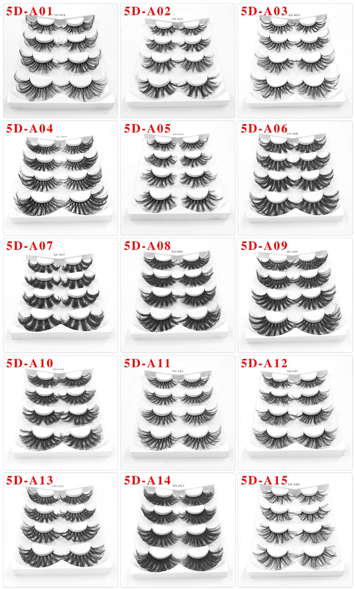 4 Pairs Of Three Dimensional Thick Natural Simulation False Eyelashes Wholesale display picture 1