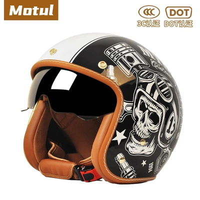 Factory Wholesale Electric Motorcycle Retro Helmets for Men and Women, American Retro Cruising Scooter Riding Safety Helmets (Motosiklet kaskı (dəbilqə)) - dot3c-black-legend-s-code