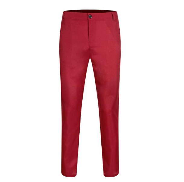 Primavera nuevos pantalones casuales sueltos rectos de los hombres de negocios primavera y otoño de los hombres de color sólido pantalones de traje casual pantalones de los hombres image 10