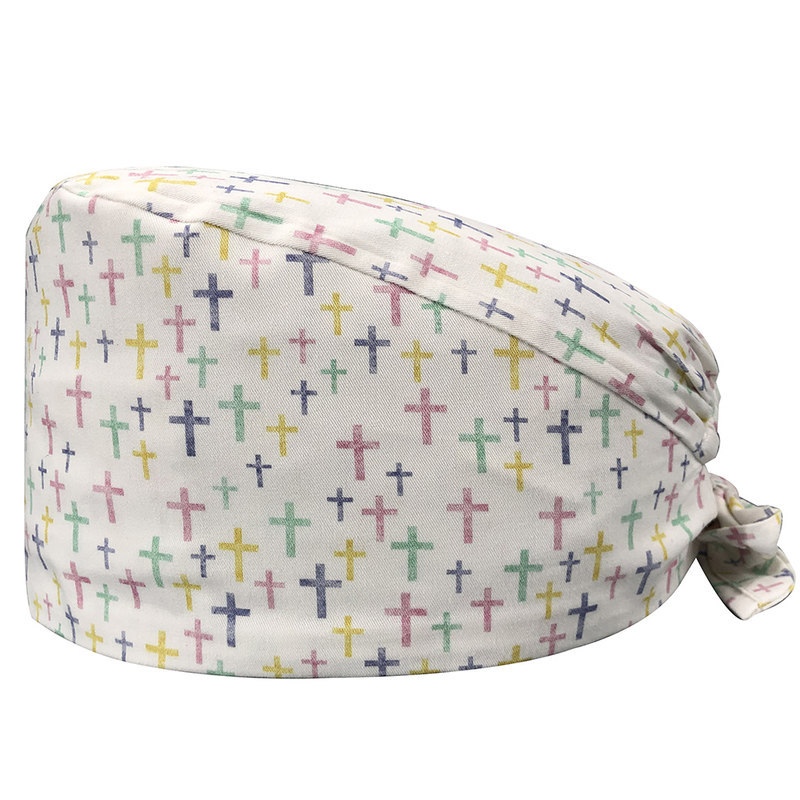 El algodón puro de las mujeres impresas europeas y americanas del sombrero de la enfermera de ICU con la toalla del sudor gorra quirúrgica del comercio exterior tapa de la cabeza del bolso entrega transfronteriza