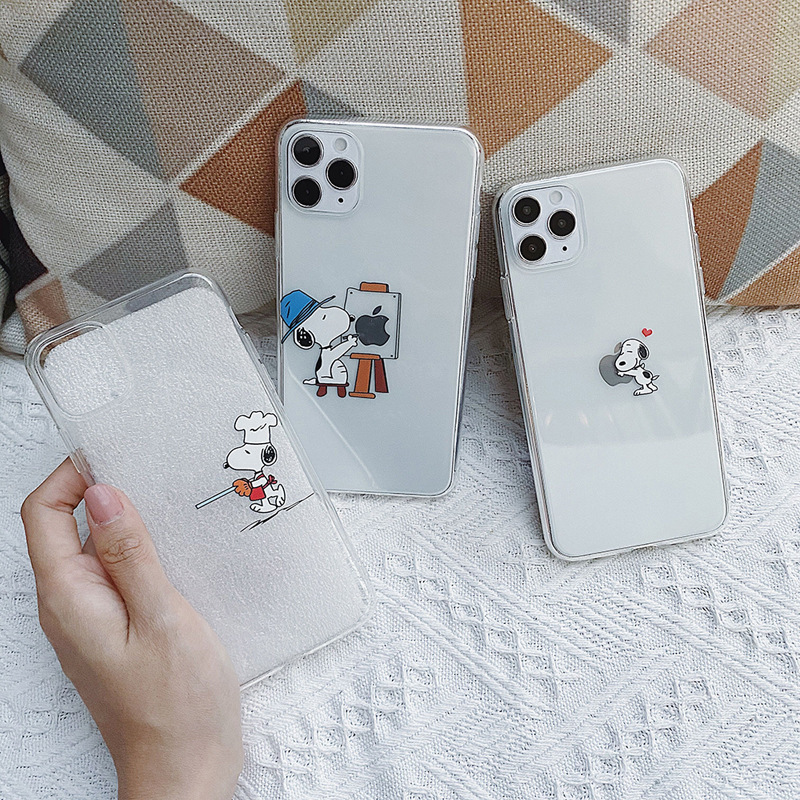 Creative Snoopy dog for Apple 13 phone case iphone15 cute cartoon 14promax all-inclusive soft case Creative Snoopy dog for Apple 13 phone case iphone15 cute cartoon 14promax all-inclusive soft case