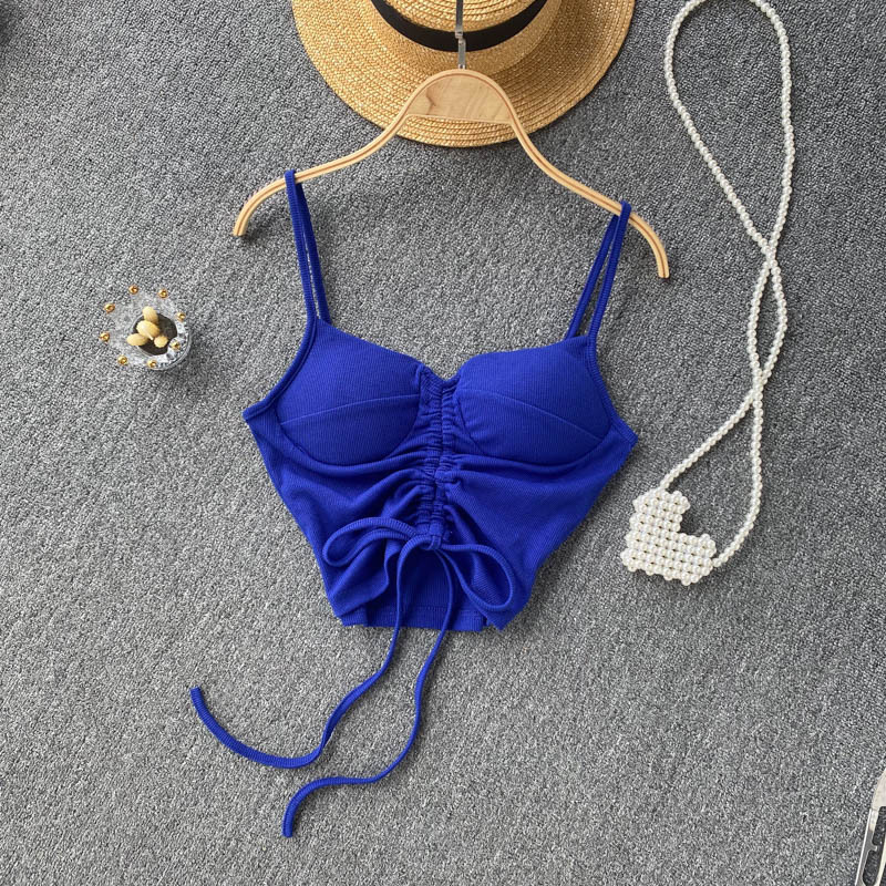 77g Weight Cotton, Rib Fabrics Fabric Type Short Top Length Vest Tops Type Holiday, Daily, Selfie Occasion Strap Neckline Slim Fit Type Solid Color Pattern Summer Season Women's Gender Casual, Elegant, Streetwear Style Wholesale Women's Casual Elegant Streetwear Solid Color Tank Tops 21