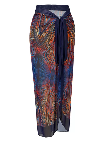 Summer Quick-Drying Breathable Beach Skirt Sun Protection Cover-Up Cross-Border Women's Swimsuit Cover-Up Skirt European and American Style Floral Sleeveless Half Skirt