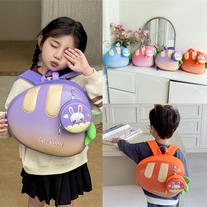 Super lindo nuevo tipo de mochila ocio para niños personalidad pequeña bolsa de rábano conejo jardín de infantes mochila ocio versátil