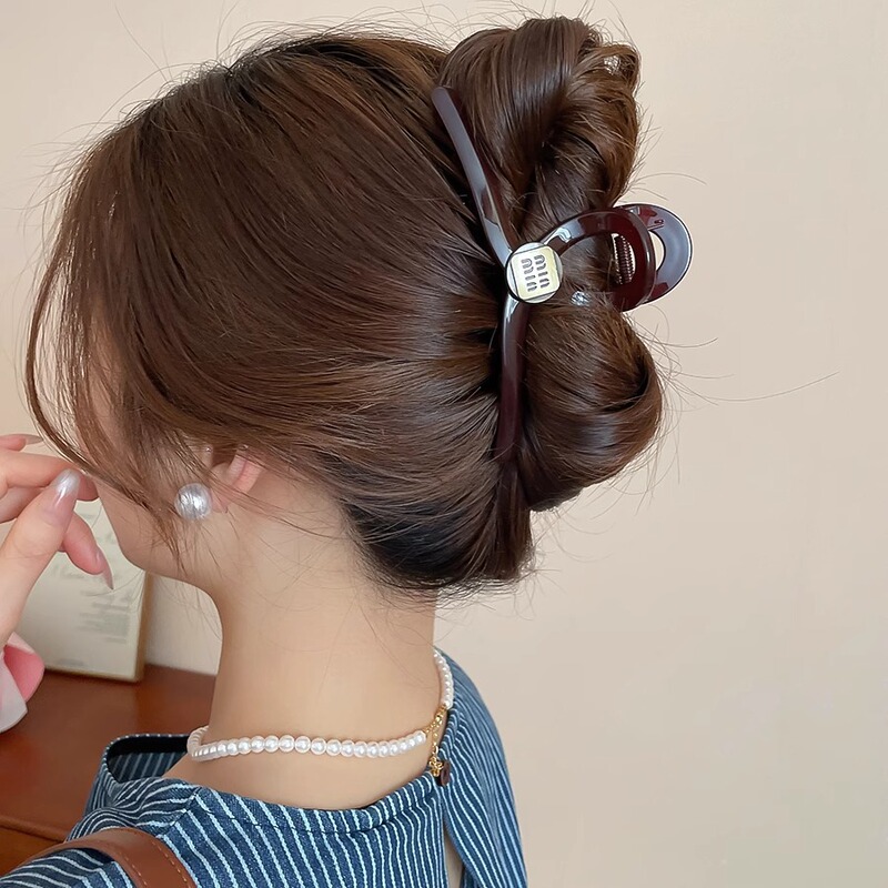 女性用高品質ゴールドラベルレターグリッパー2025新しいハイエンド大型ヘアクリップ後頭部シャーククリップ|undefined