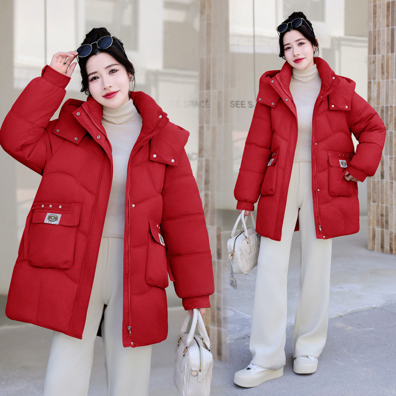 Invierno plumón chaqueta de algodón para mujeres 2025 nuevo este año chaqueta de algodón chaqueta suelta madre gruesa chaqueta image 5
