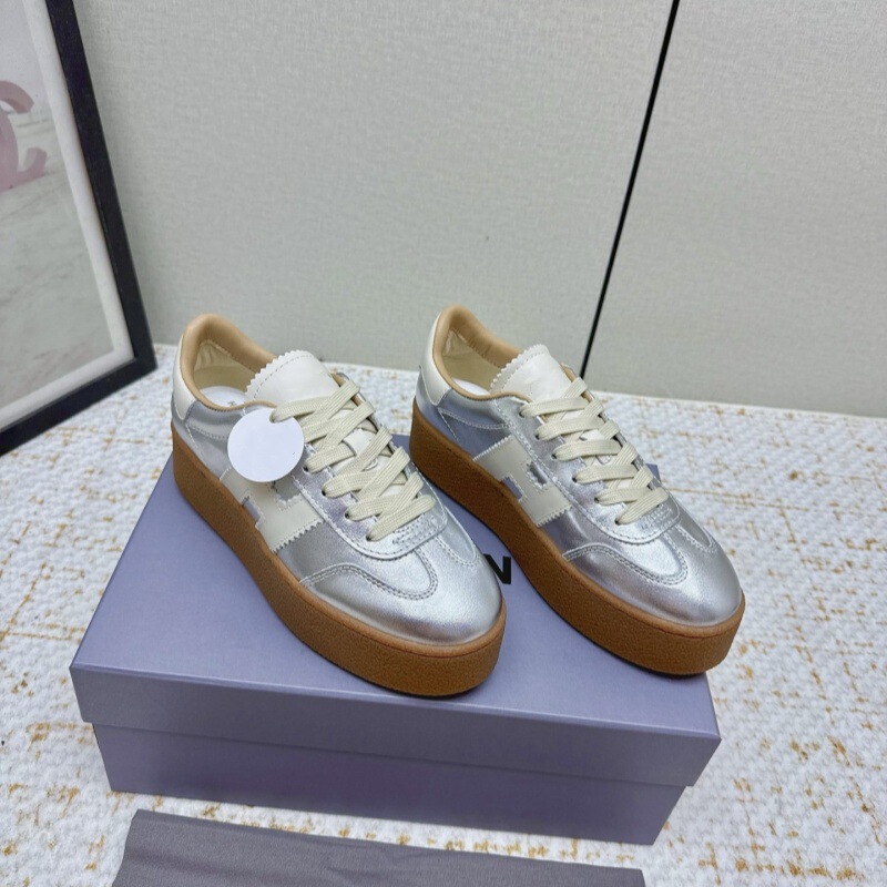 外贸25春秋新款H家复古德训鞋厚底休闲运动鞋圆头情侣牛皮小白鞋|undefined