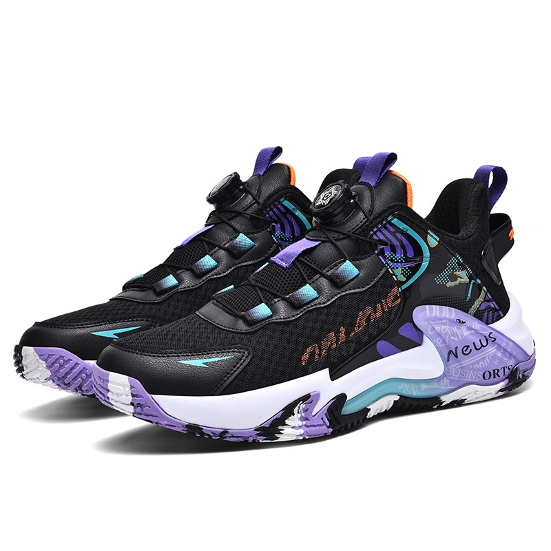 2025 новый большой мальчик вращающаяся пуговица мужская обувь весной и осенью молодежный студент водонепроницаемый бег нескользящая спортивная обувь