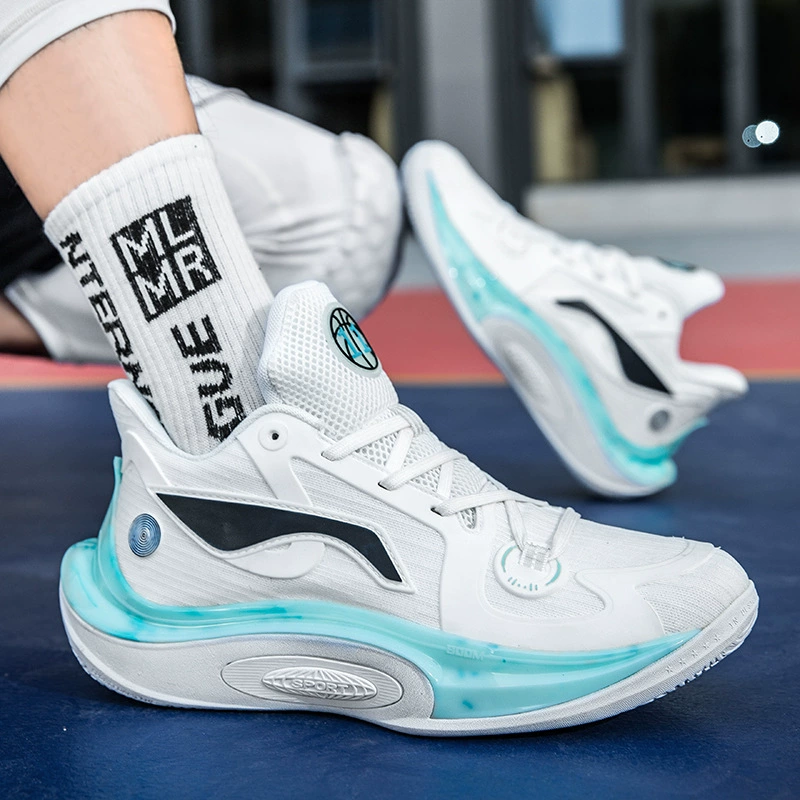 Трансграничная мода мужская светящийся вентиляция тренда спортивная баскетбольная обувь удобная и легкая пара кроссовок
