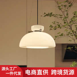 茶室奶白玻璃氛围吊灯后现代简约餐厅书房客厅主卧美式奶油小吊灯
