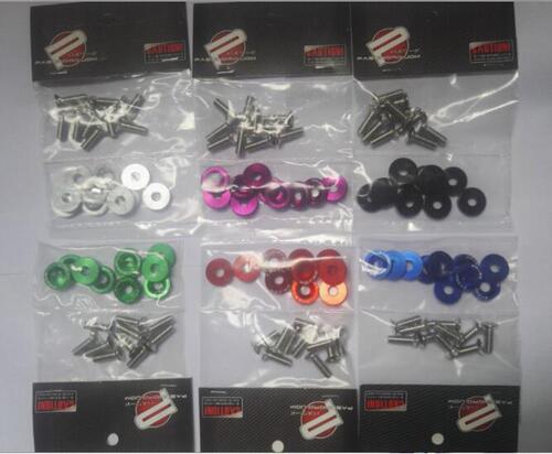 10 screws for car modification, including decorative license plate holder screws, car washers, screws, and washers
