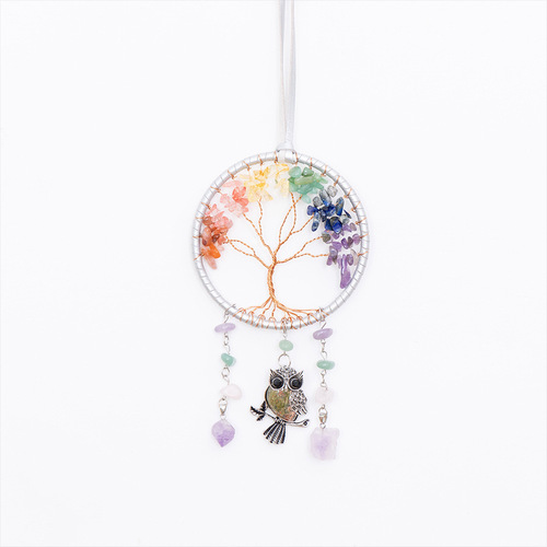 Owl Pendant Raw Stone Semi-Precious Stone Cross-Border Supply Jade Craftsmanship Owl Pendant for Women as a Gift