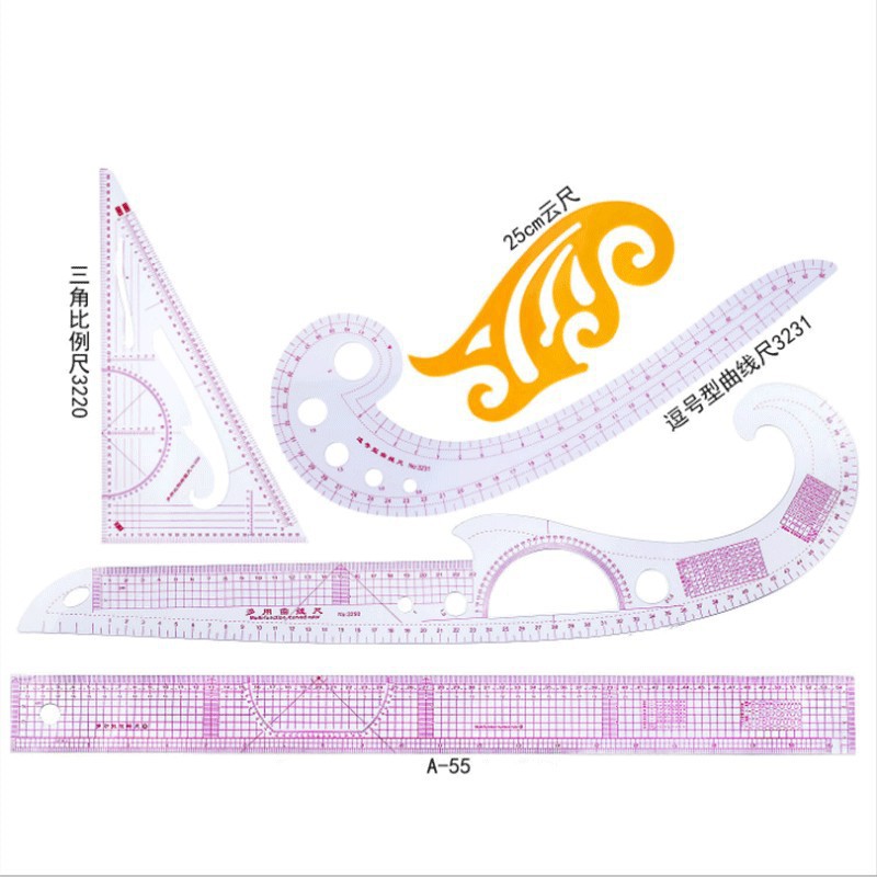 Diseño de ropa Regla de fabricación de patrones Regla de patrones Regla de patchwork Regla de corte Regla de corte Regla de arco Regla suave Regla de coser