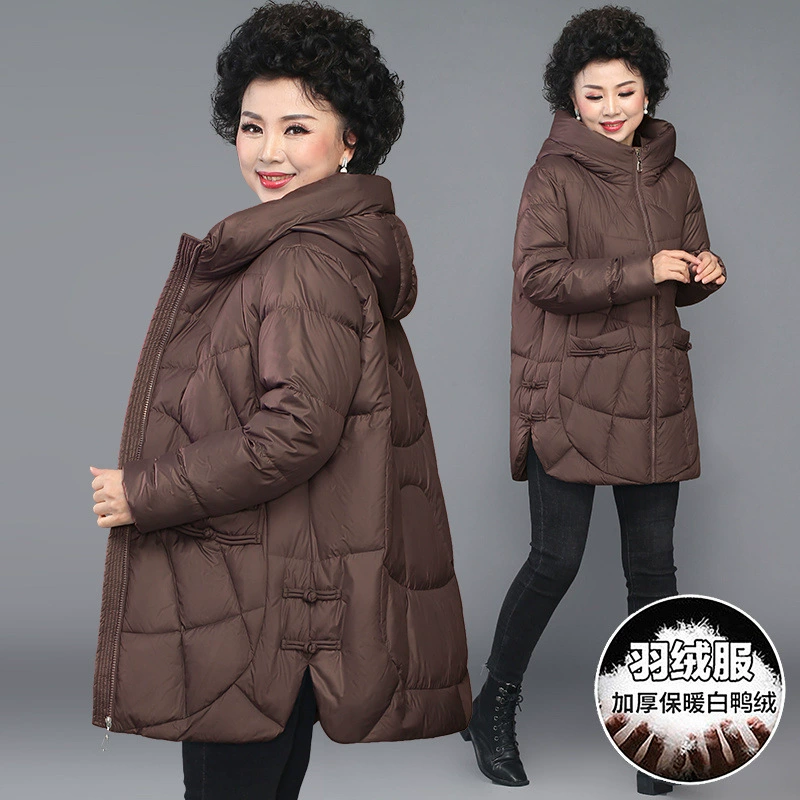 Keep warm down jacket for mother, western style, plus size, for middle age
