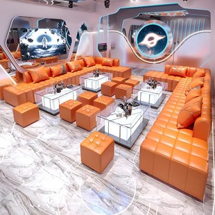 Light Luxury Bar KTV Sofa Customized Home Theater Club Party Clear Bar Box Card Seat UL Coffee Table Combination