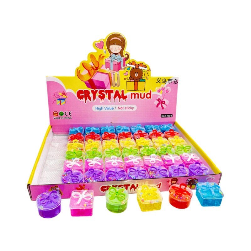 Juego de 48 Unidades de Pegamento Espumoso en Caja de Regalo Pequeña, Slime de Cristal de Alta Transparencia, Juguete para Puestos, Gran Venta