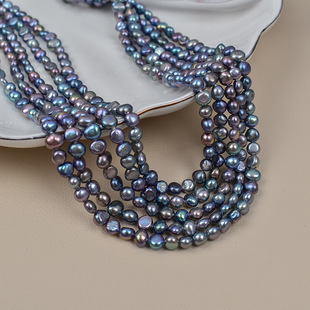 4-9 Baroque irregular shaped pearl diy jewelry accessories magic peacock green black freshwater pearl beads