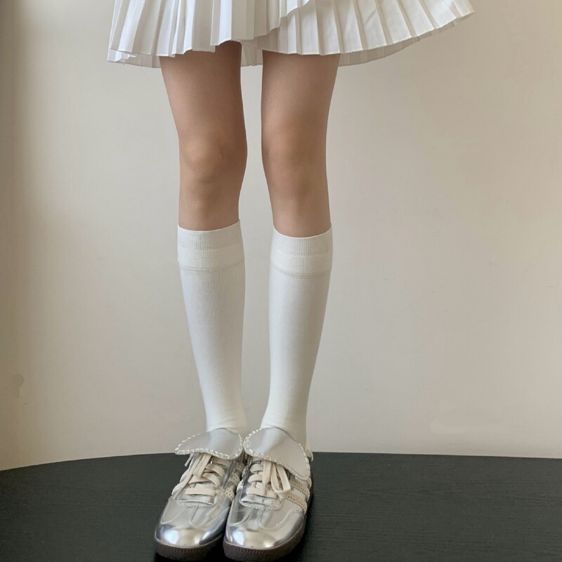 Korean-Style Micro-Pressure Slimming Calf Socks Japanese Solid Color Women's Boot Socks Simple Versatile Seamless Knee-High Jk Socks Korean-Style Micro-Pressure Slimming Calf Socks Japanese Solid Color Women's Boot Socks Simple Versatile Seamless Knee-High Jk Socks