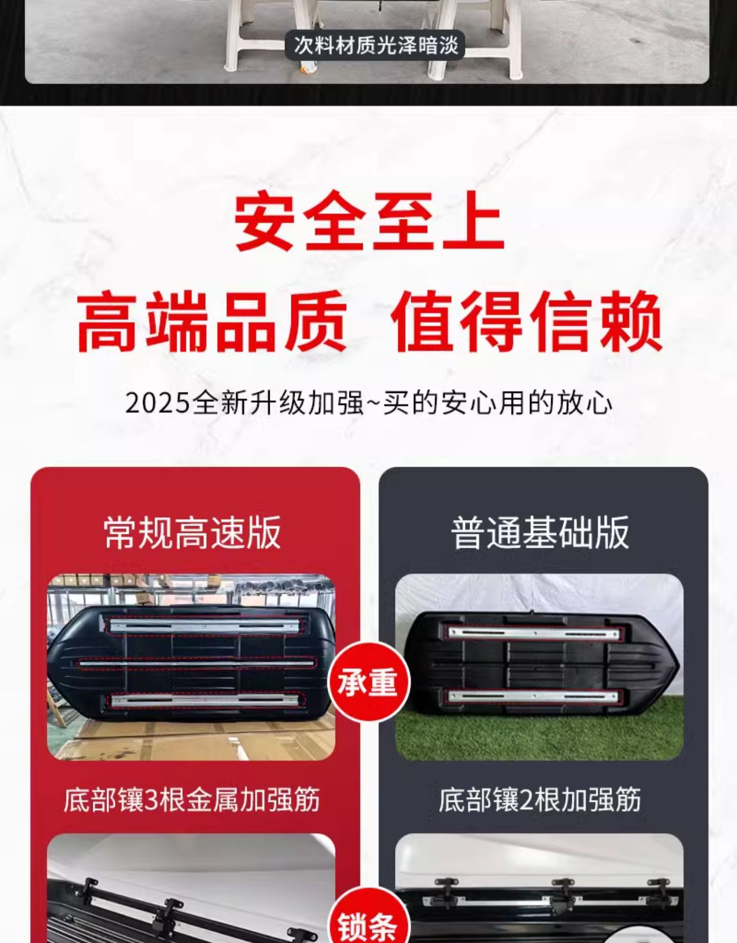 Car SUV roof luggage general off-road vehicle large capacity ultra-thin suitcase roof box modification line wholesale