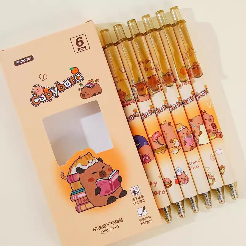 QIN - 7112 pony bolígrafo pulsante bolígrafo neutro bolígrafo de exámenes de papelería de estudiantes de alto valor visual al por mayor