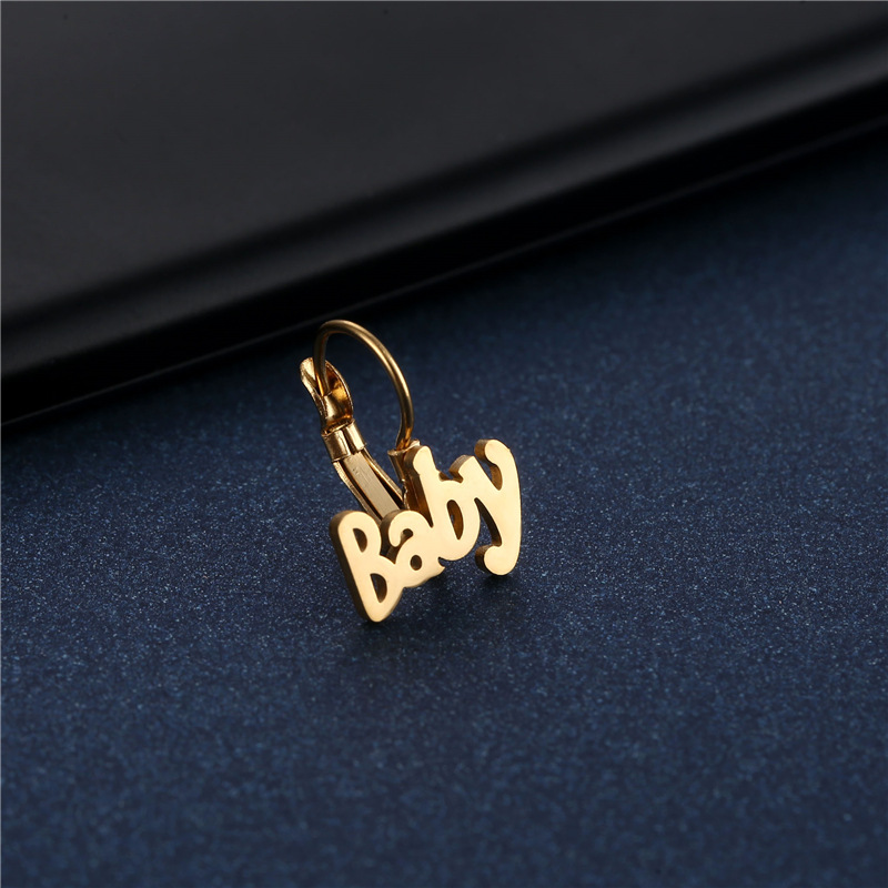 Letters Alphabet Ear Buckle English Alphabet Baby Stainless Steel Ear Buckles display picture 4