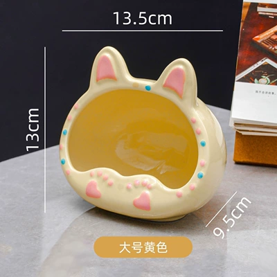 desktop storage, anti-drop, Car ashtray - cream-yellowcat-ashtray-large-size