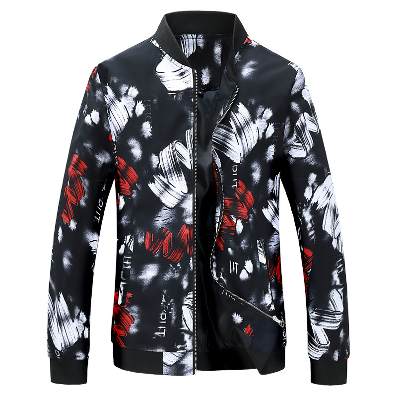 2024 primavera y otoño nuevo estilo chaqueta de color de los hombres de moda casual juvenil más grasa talla grande chaqueta delgada