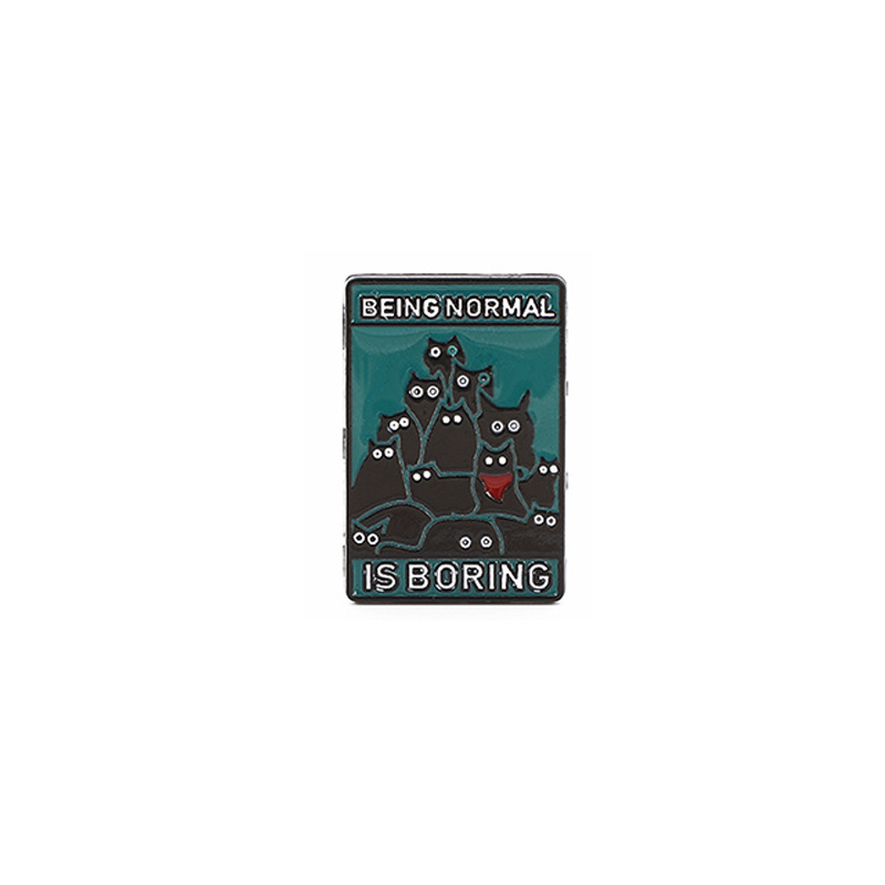 Broche de metal de gato arco-íris crachá de animal para roupa_voghion.com