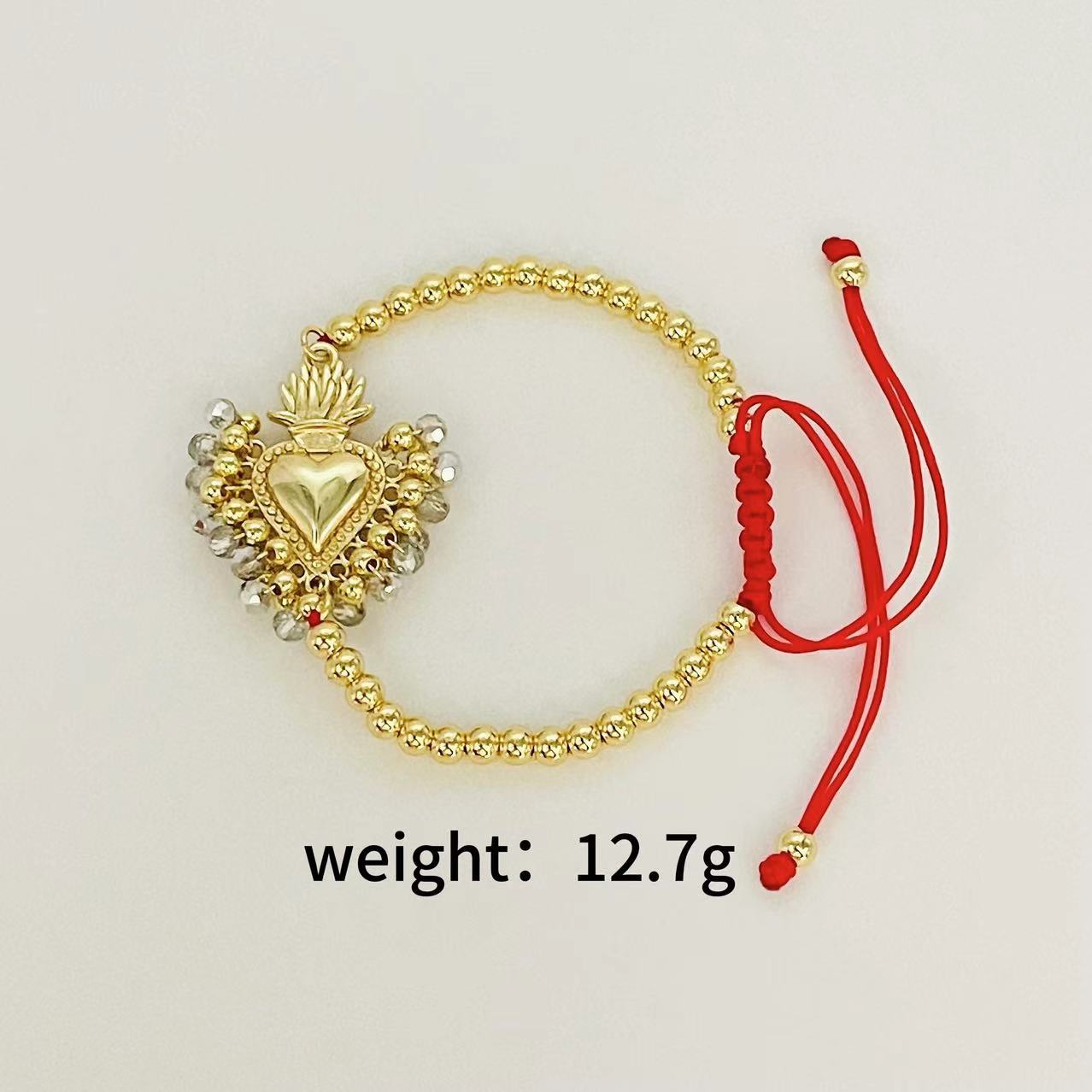 1 Piece Quantity Holiday, Daily Occasion Copper Material Copper Beaded Waves Heart Shape Bracelets