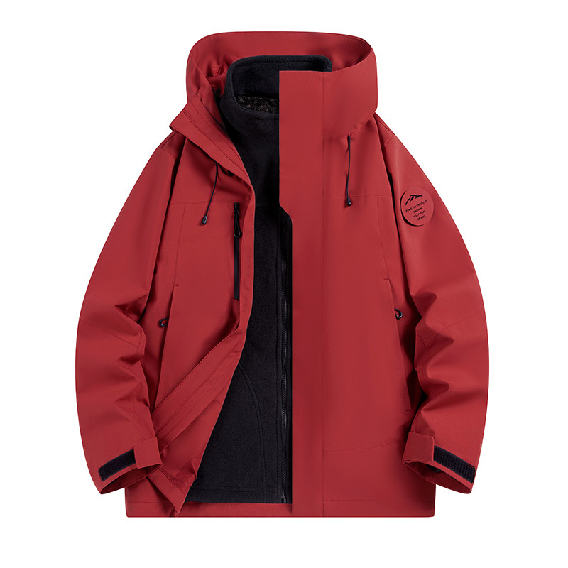 75D双经双纬情侣户外三合一冲锋衣保暖防水防水登山服