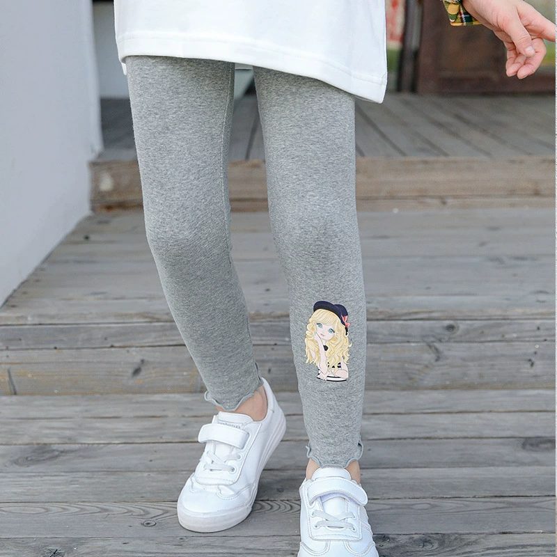 Хлопковые тонкие осенние л leggings, детские весенние брюки для девочек, западный стиль, детская одежда