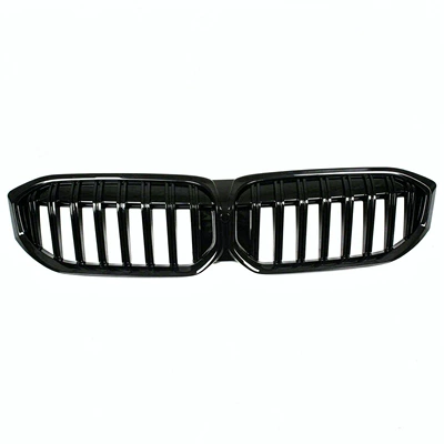 Suitable for BMW 3 Series LCI G20 G28 front bumper grille modification in bright black single-line design, 23-26 models (Zhongwang) - black