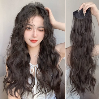 假发女长发水波纹卷发假发片增发量蓬松仿真发一片式羊毛卷发片