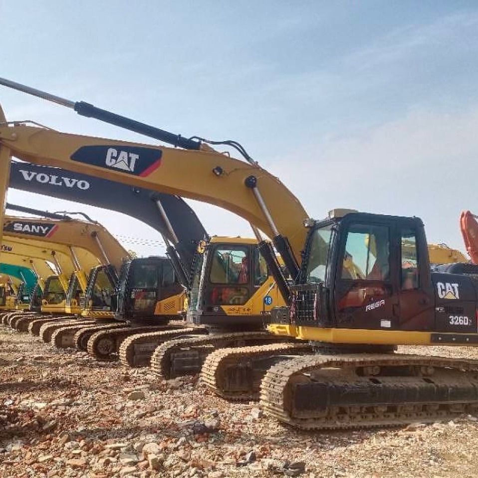 Exportación de línea logística de segunda mano 320D Carter 326 excavadora 305 330 300 gran excavadora