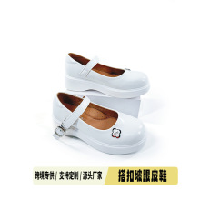 中大童小皮鞋2025坡跟单鞋女真皮松糕百搭女鞋厚底休闲鞋子jk鞋子