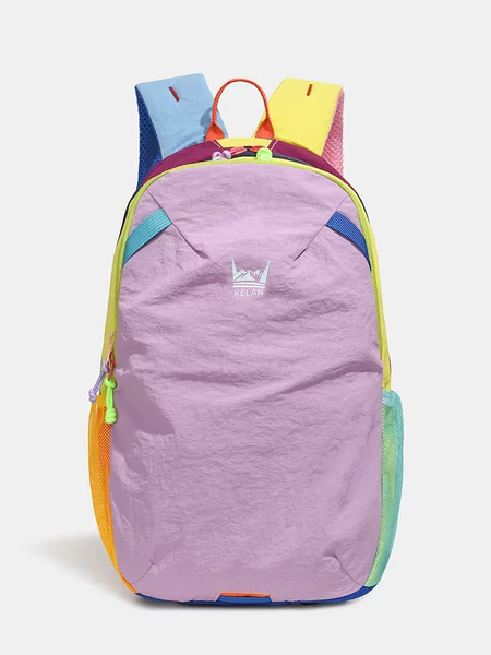 New outdoor sports hiking backpack, color-blocking double-shoulder bag, casual travel bag, student schoolbag, lightweight hiking backpack