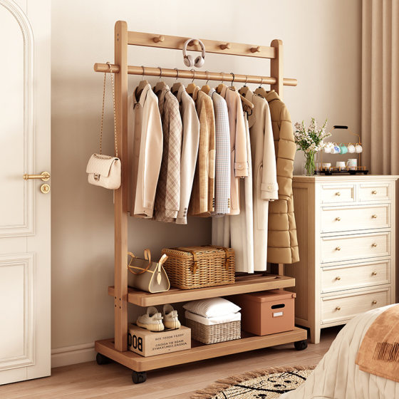 Coat Rack Floor Bedroom Household Hangers Homestay Indoor Clothes Hanging Rod Movable Clothes Hanging Rack